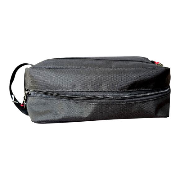 True Religion Toiletry Bag Men Black Anton Travel Clutch Horseshoe Logo Dopp Kit - Picture 5 of 8